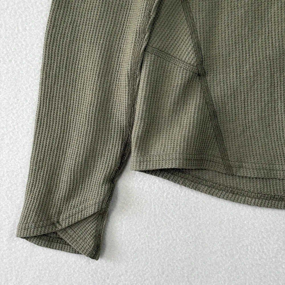 Kuhl Top Womens Large Green Petra Turtleneck Performance Lightweight Waffle Knit